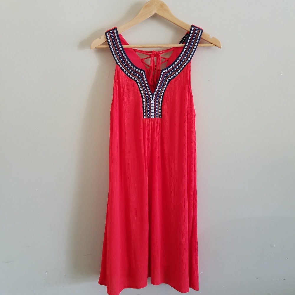 3/$25 As U Wish Red Embroidered Dress Sz XL - Picture 2 of 7